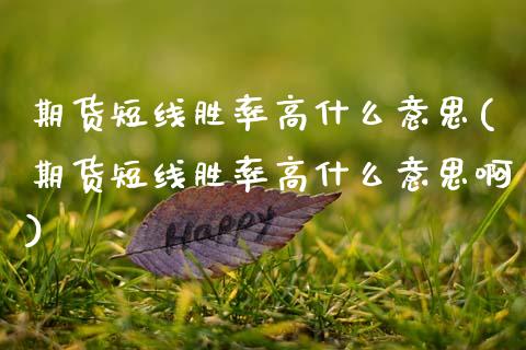 期货短线胜率高什么意思(期货短线胜率高什么意思啊)_https://m.letulww.com_期货交易策略_第1张