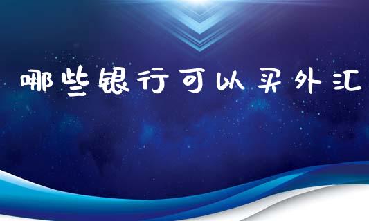 哪些银行可以买外汇_https://m.letulww.com_期货交易策略_第1张