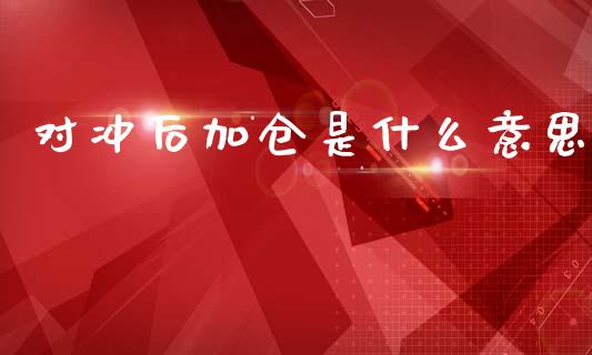 对冲后加仓是什么意思_https://m.letulww.com_期货交易软件_第1张