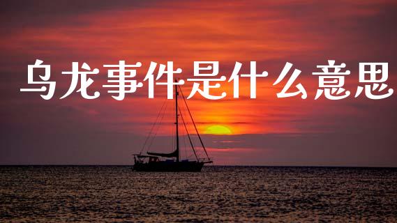 乌龙事件是什么意思_https://m.letulww.com_期货交易软件_第1张