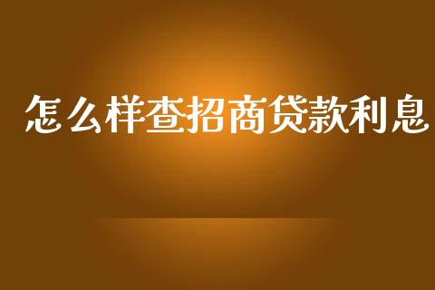 怎么样查招商贷款利息_https://m.letulww.com_期货交易策略_第1张