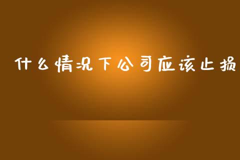 什么情况下公司应该止损_https://m.letulww.com_期货交易策略_第1张