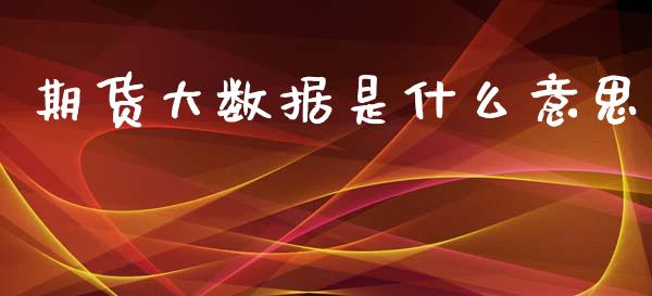期货大数据是什么意思_https://m.letulww.com_期货交易软件_第1张