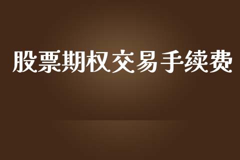 股票期权交易手续费_https://m.letulww.com_期货开户保证金_第1张