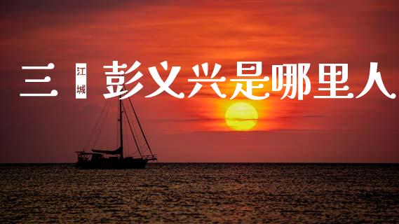 三鑫彭义兴是哪里人_https://m.letulww.com_期货开户保证金_第1张