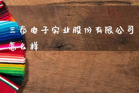 三泰电子实业股份有限公司怎么样_https://m.letulww.com_股指期货交易时间_第1张