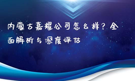 内蒙古嘉耀公司怎么样？全面解析与深度评估_https://m.letulww.com_期货交易软件_第1张