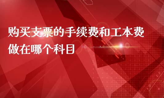 购买支票的手续费和工本费做在哪个科目_https://m.letulww.com_期货开户保证金_第1张