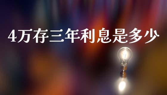 4万存三年利息是多少_https://m.letulww.com_期货交易策略_第1张