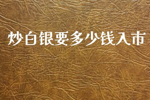 炒白银要多少钱入市_https://m.letulww.com_期货交易策略_第1张