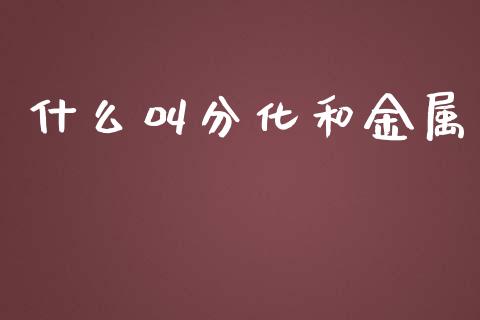 什么叫分化和金属_https://m.letulww.com_股指期货交易时间_第1张