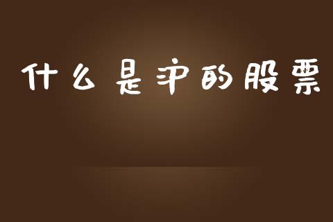 什么是沪的股票_https://m.letulww.com_期货开户保证金_第1张